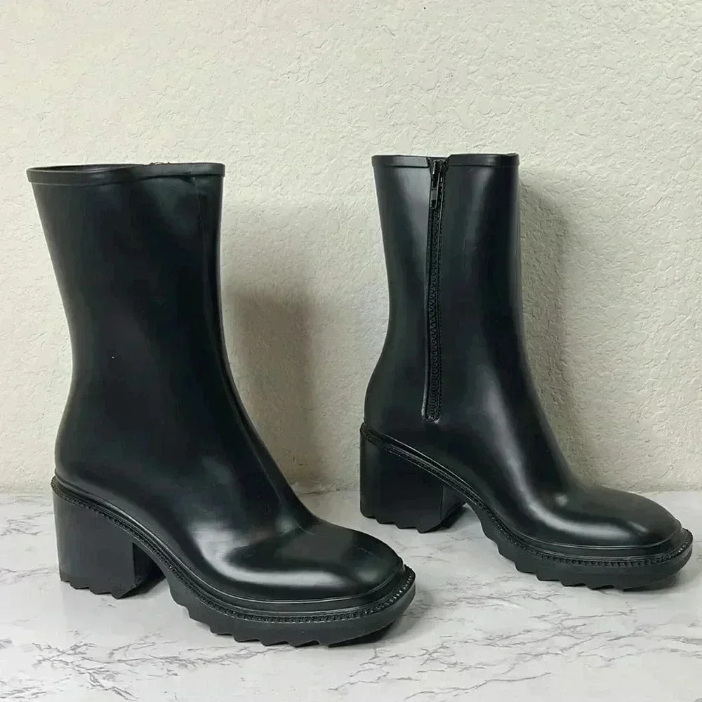 INC International Concepts Black Rain Boots - Picture 7 of 14